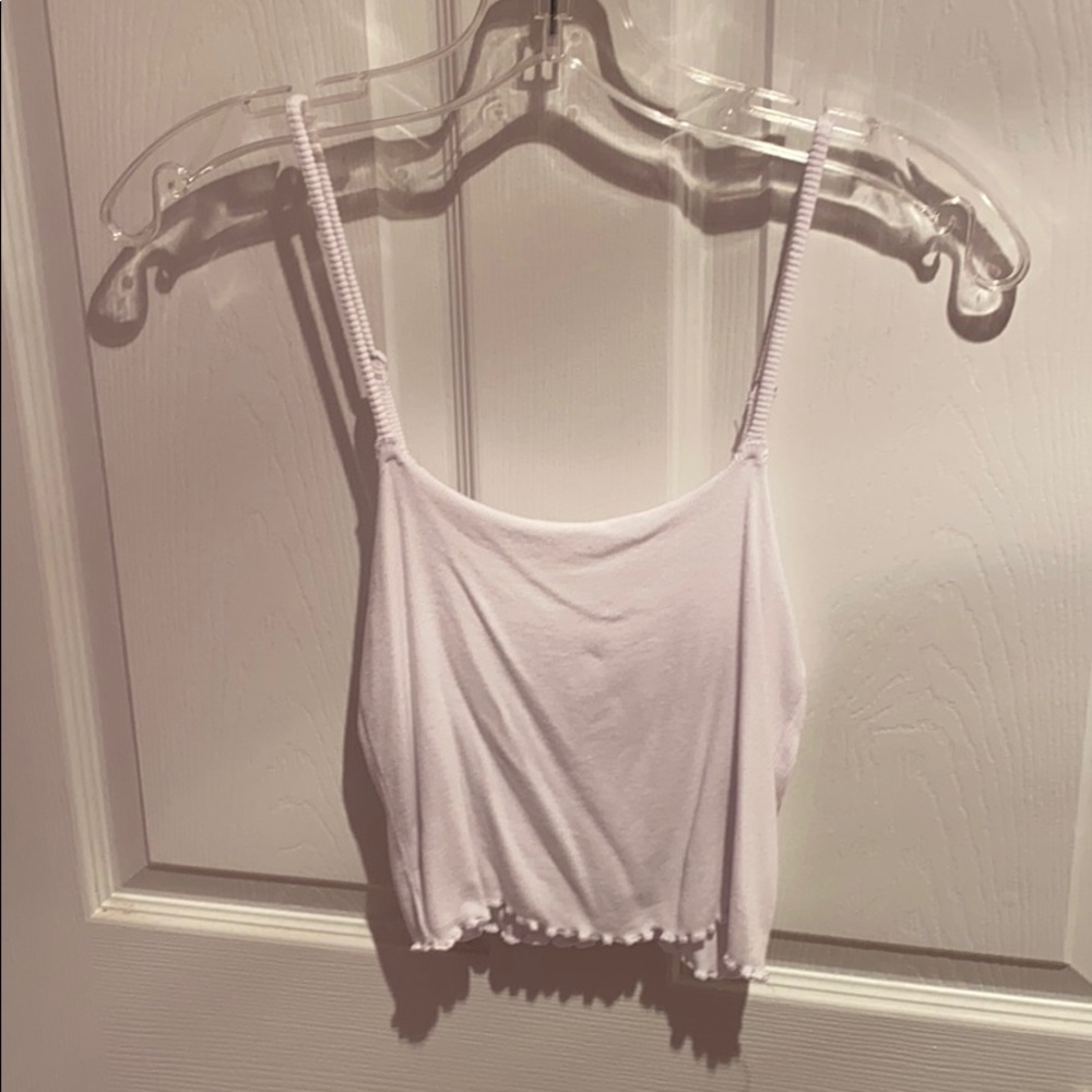 Cropped white tank top